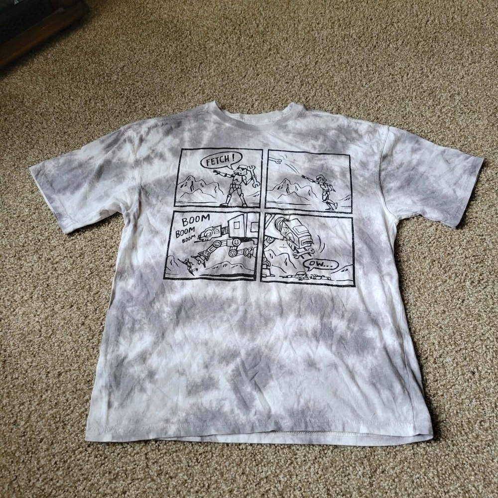 Star Wars Black and White Stormtrooper And AT AT Graphic comic Tee